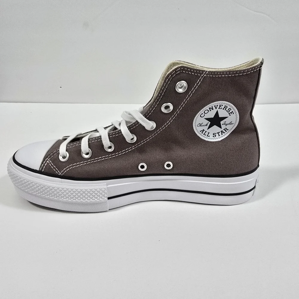 Converse All Stars Canvas Chunks Trainer  Gray High-Top Sneakers Womens Size 9.5 - Picture 8 of 16